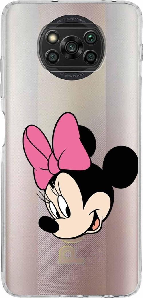 Xiaomi Poco X3 Nfc Kamera Korumalı Kapak Minnie Mouse Tasarımlı Şeffaf Kılıf