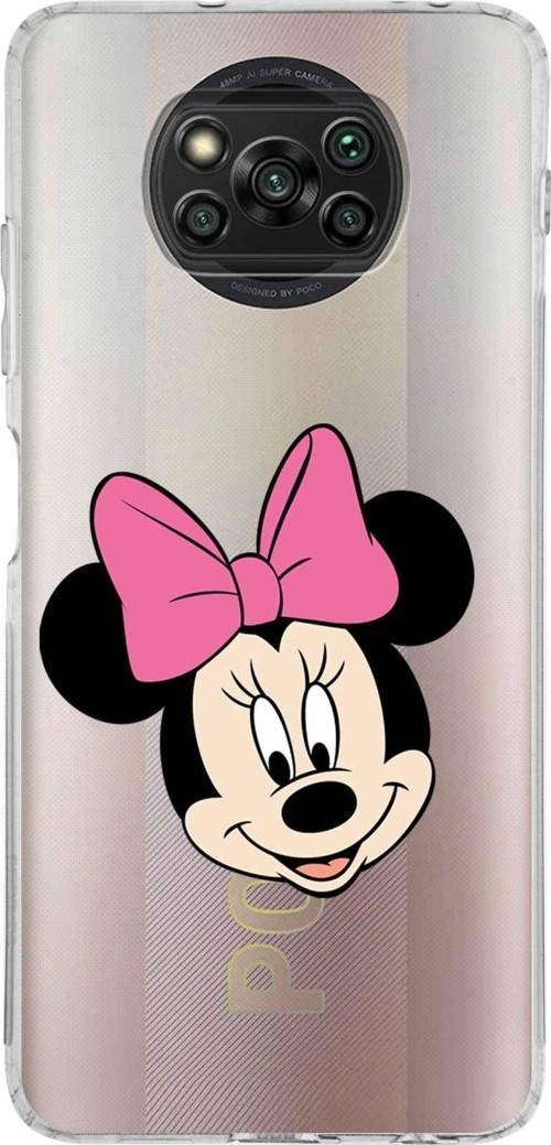 Xiaomi Poco X3 Nfc Kamera Korumalı Kapak Minnie Mouse Tasarımlı Şeffaf Kılıf