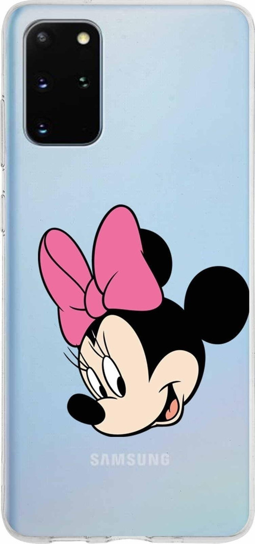 Samsung Galaxy S20 Plus Kapak Minnie Mouse Tasarımlı Şeffaf Silikon Kılıf