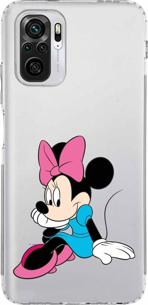 Xiaomi Redmi Note 10S Kamera Korumalı Kapak Minnie Mouse Tasarımlı Şeffaf Kılıf