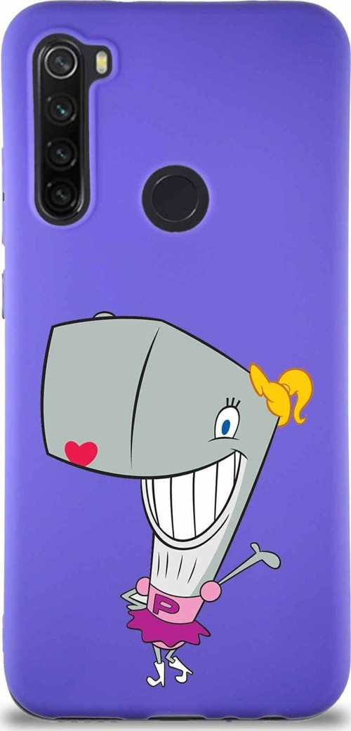 Xiaomi Redmi Note 8 Soft Premier Kapak Pearl Yengeç Tasarımlı Silikon Kılıf - Mor