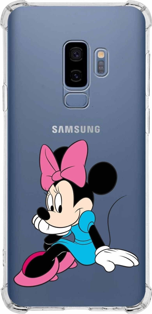 Samsung Galaxy S9 Plus Köşe Korumalı Antişok Kapak Minnie Mouse Tasarımlı Şeffaf Kılıf