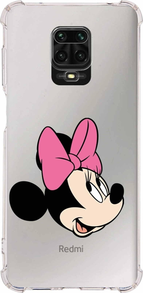 Xiaomi Redmi Note 9 Pro Köşe Korumalı Antişok Kapak Minnie Mouse Tasarımlı Şeffaf Kılıf