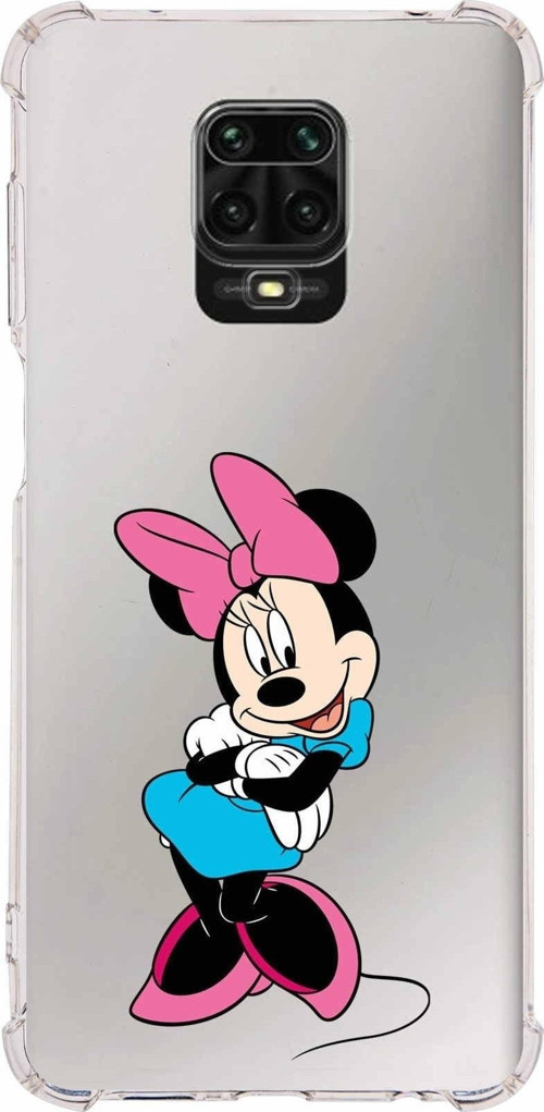 Xiaomi Redmi Note 9 Pro Köşe Korumalı Antişok Kapak Minnie Mouse Tasarımlı Şeffaf Kılıf