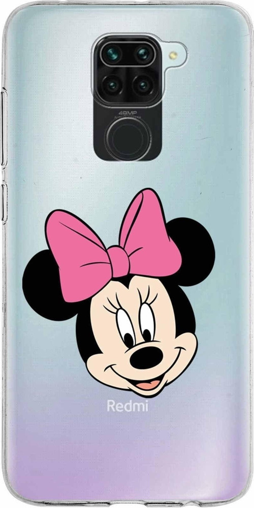 Xiaomi Redmi Note 9 Uyumlu Kapak Minnie Mouse Tasarımlı Şeffaf Silikon Kılıf