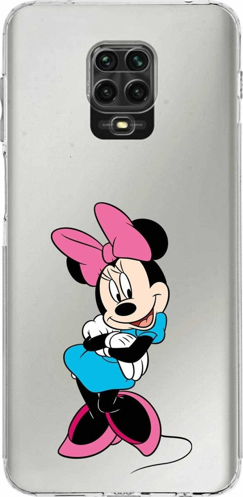 Xiaomi Redmi Note 9S Kamera Korumalı Kapak Minnie Mouse Tasarımlı Şeffaf Kılıf