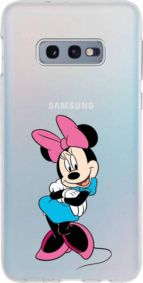 Samsung Galaxy S10E Kapak Minnie Mouse Tasarımlı Şeffaf Silikon Kılıf