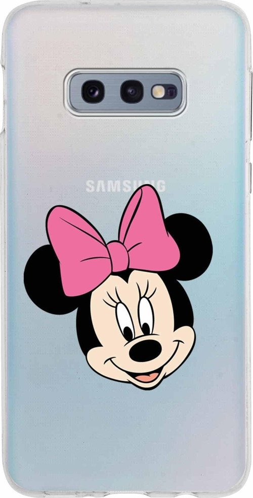 Samsung Galaxy S10E Kapak Minnie Mouse Tasarımlı Şeffaf Silikon Kılıf