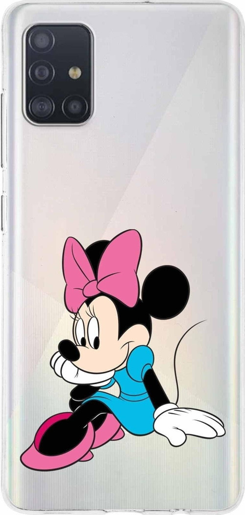 Samsung Galaxy A51 Kapak Minnie Mouse Tasarımlı Şeffaf Silikon Kılıf
