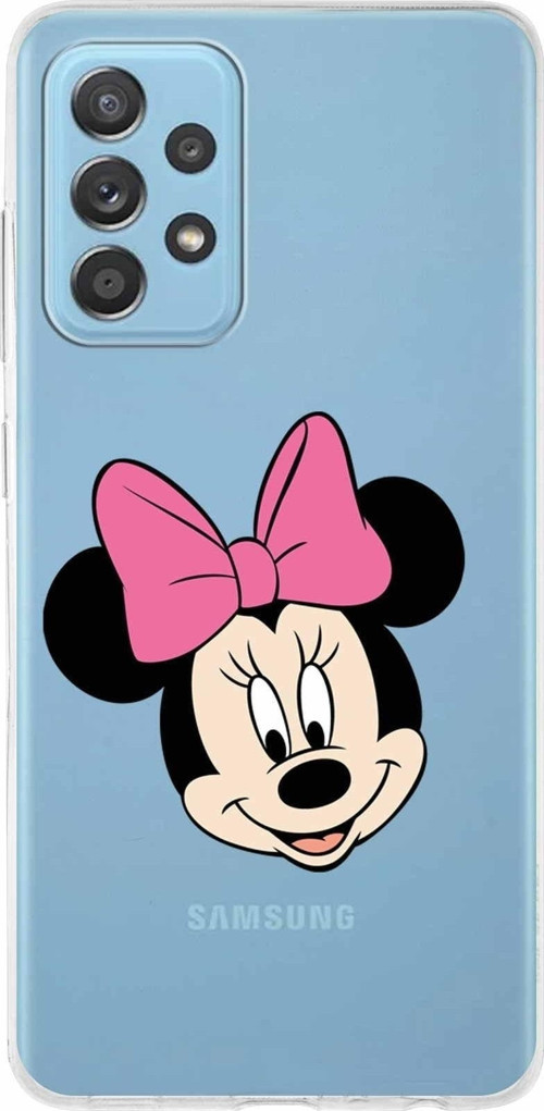 Samsung Galaxy A52S Kapak Minnie Mouse Tasarımlı Şeffaf Silikon Kılıf