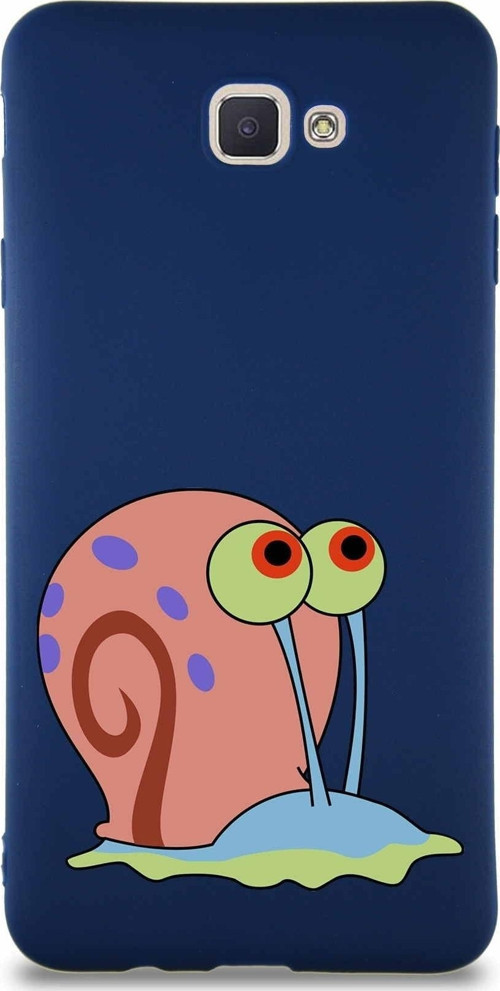 Samsung Galaxy J7 Prime 2 Soft Premier Kapak Salyangoz Gary Tasarımlı Silikon Kılıf - Lacivert