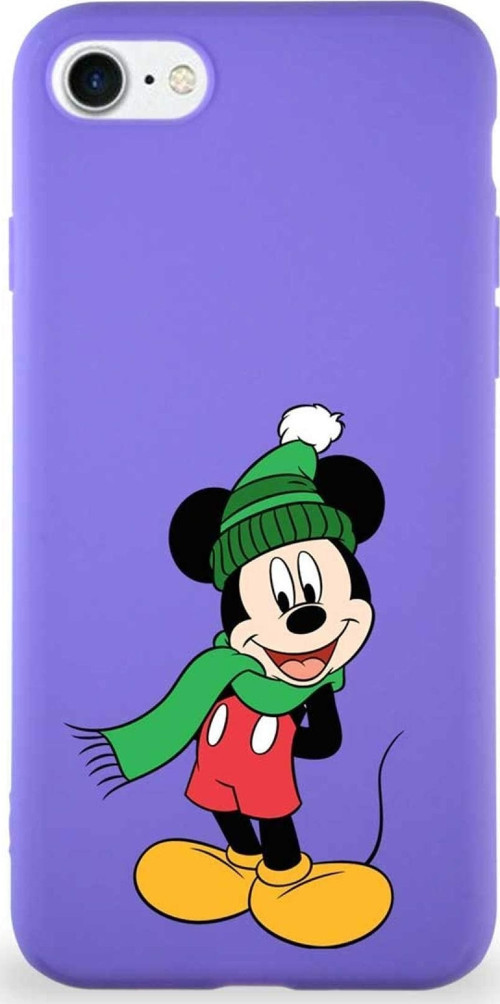 Iphone 8 Uyumlu Soft Premier Kapak Mickey Mouse-G Tasarımlı Silikon Kılıf - Mor