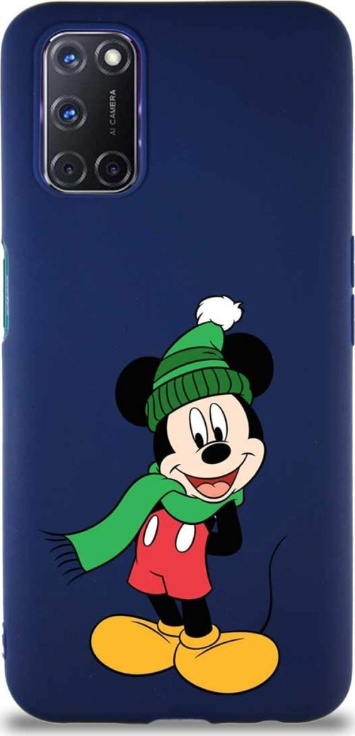 Oppo A72 Soft Premier Kapak Mickey Mouse-G Tasarımlı Silikon Kılıf - Lacivert