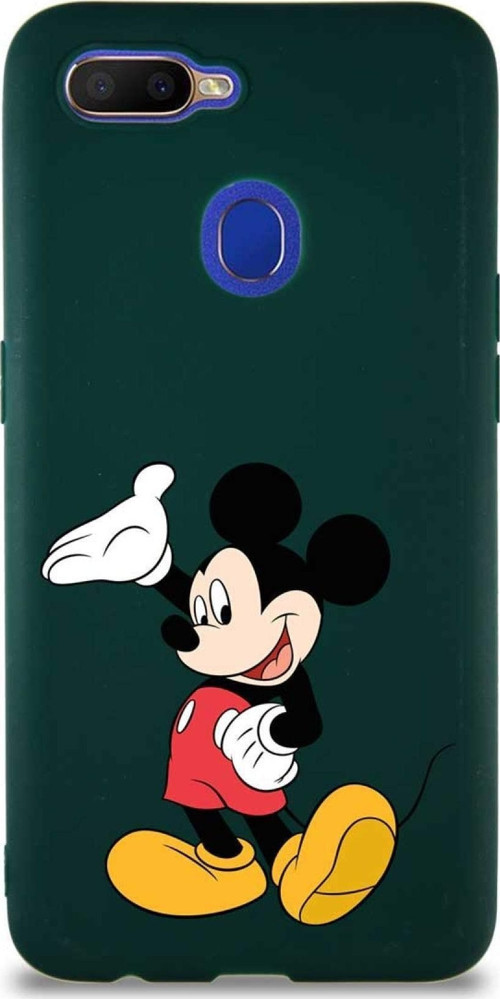 Oppo Ax7 Soft Premier Kapak Mickey Mouse-C Tasarımlı Silikon Kılıf - Yeşil