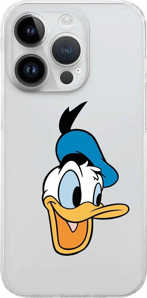 Apple Iphone 14 Pro Uyumlu Kamera Korumalı Kapak Donald Duck Tasarımlı Şeffafkılıf