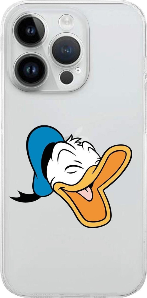 Apple Iphone 14 Pro Uyumlu Kamera Korumalı Kapak Donald Duck Tasarımlı Şeffafkılıf