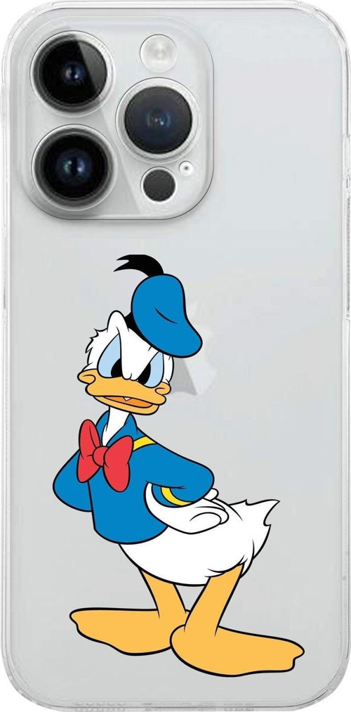 Apple Iphone 14 Pro Uyumlu Kamera Korumalı Kapak Donald Duck Tasarımlı Şeffafkılıf