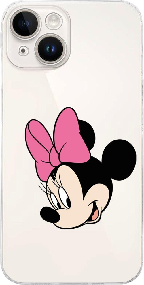 Apple Iphone 14 Uyumlu Kamera Korumalı Kapak Minnie Mouse Tasarımlı Şeffafkılıf