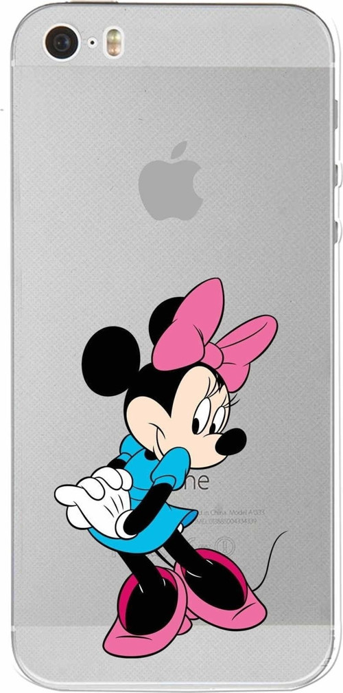 Apple Iphone 5S Uyumlu Kamera Korumalı Kapak Minnie Mouse Tasarımlışeffaf Kılıf