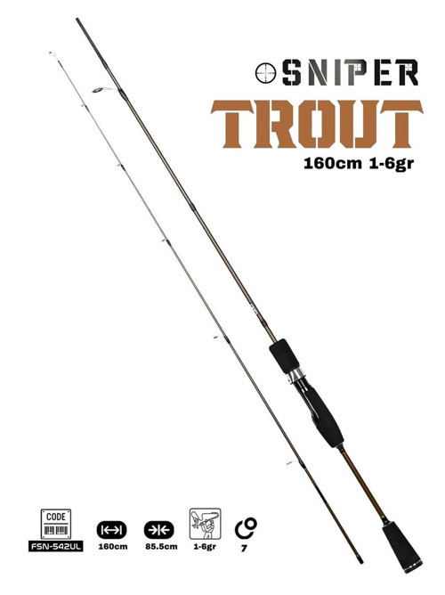 Sniper Trout 160cm 1-6gr Trout Kamışı Brown