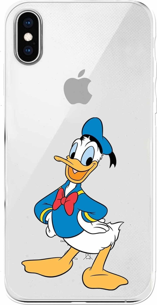 Apple Iphone Xs Uyumlu Kamera Korumalı Kapak Donald Duck Tasarımlışeffaf Kılıf