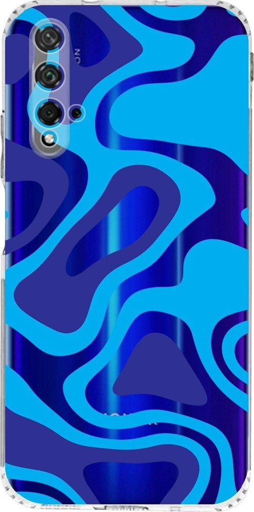 Huawei Honor 20 Kamera Korumalı Kapak Renkli Desen Tasarımlı Şeffaf Kılıf