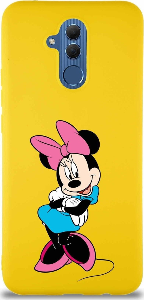 Huawei Mate 20 Lite Soft Premier Kapak Minnie Mouse-D Tasarımlı Silikon Kılıf - Sarı