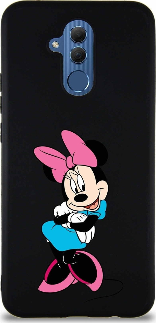 Huawei Mate 20 Lite Soft Premier Kapak Minnie Mouse-D Tasarımlı Silikon Kılıf - Siyah