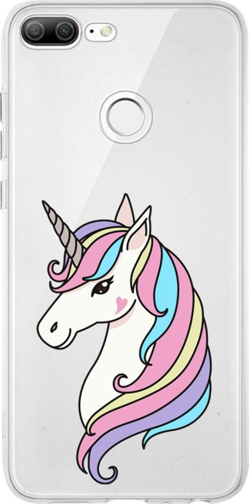 Huawei Honor 9 Lite Uyumlu Kapak Unicorn Tasarımlı Şeffaf Silikon Kılıf