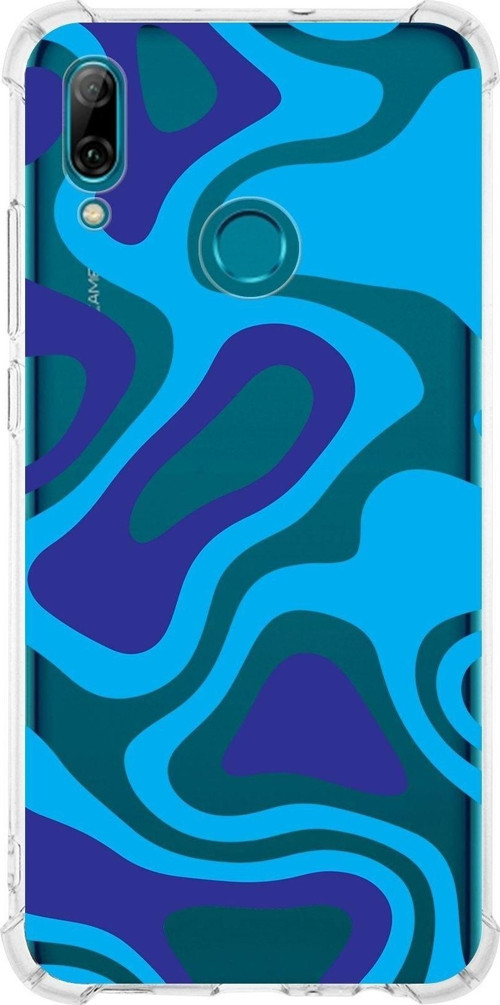 Huawei P Smart 2019 Köşe Korumalı Antişok Kapak Renkli Desen Tasarımlı Şeffaf Kılıf