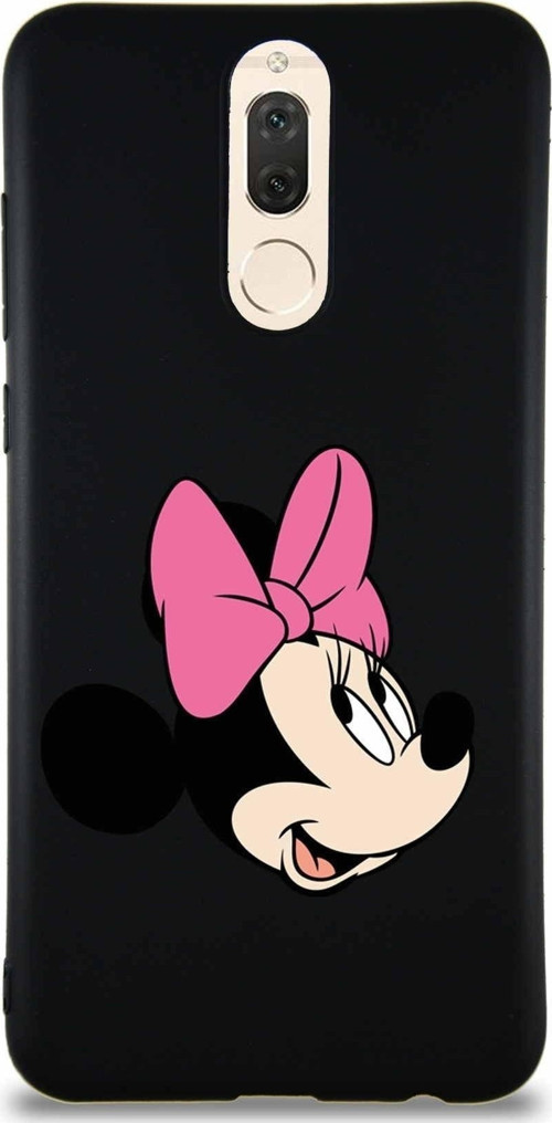 Huawei Mate 10 Lite Soft Premier Kapak Minnie Mouse-A Tasarımlı Silikon Kılıf - Siyah