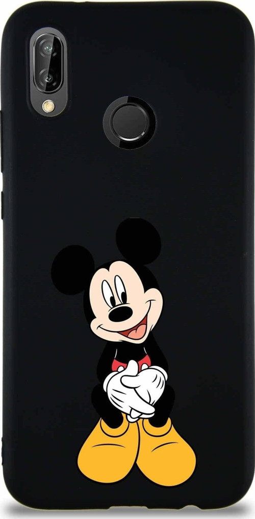 Huawei P20 Lite Soft Premier Kapak Mickey Mouse-A Tasarımlı Silikon Kılıf - Siyah