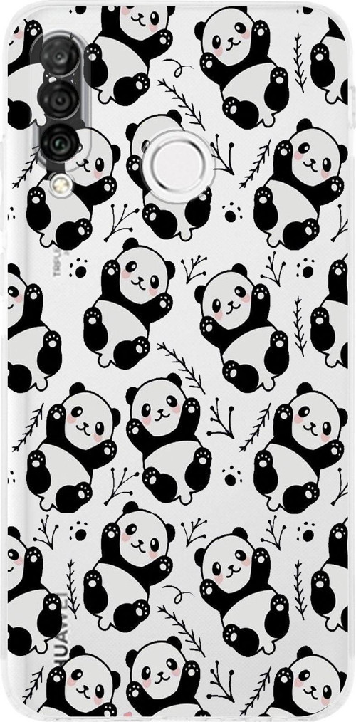 Huawei P30 Lite Kamera Korumalı Kapak Panda Tasarımlı Şeffaf Kılıf