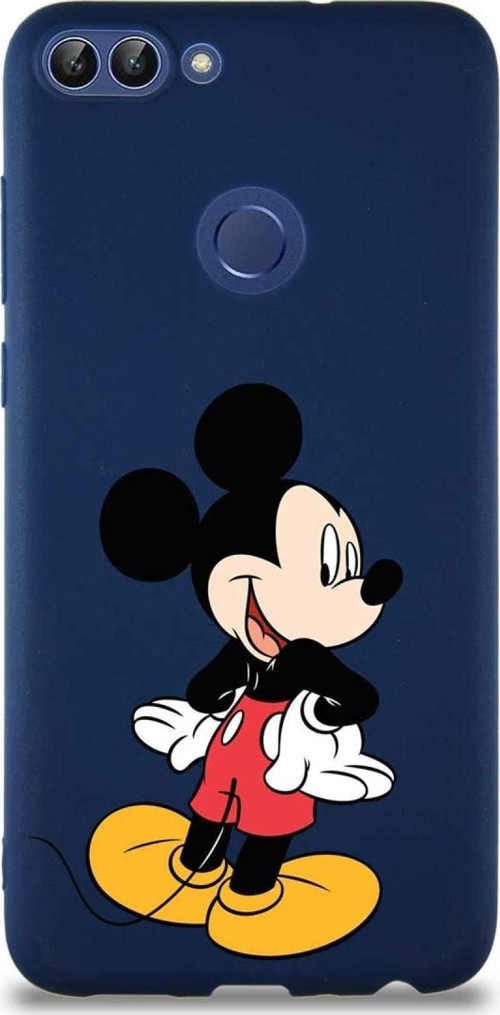 Huawei P Smart Soft Premier Kapak Mickey Mouse-D Tasarımlı Silikon Kılıf - Lacivert