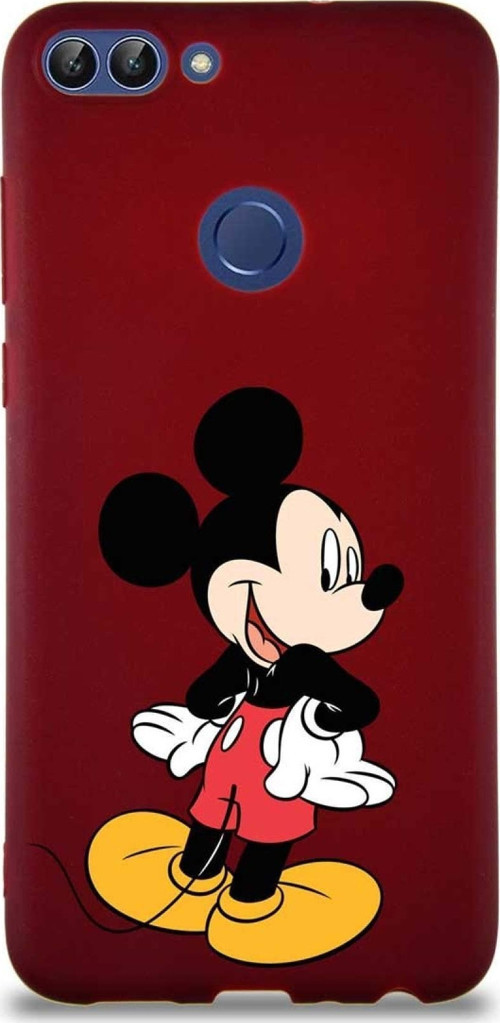 Huawei P Smart Soft Premier Kapak Mickey Mouse-D Tasarımlı Silikon Kılıf - Mürdüm