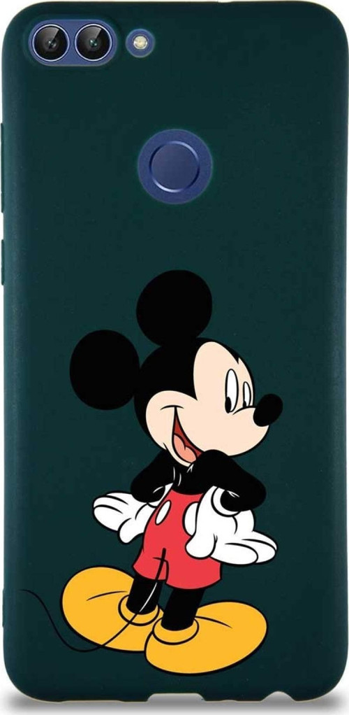Huawei P Smart Soft Premier Kapak Mickey Mouse-D Tasarımlı Silikon Kılıf - Yeşil