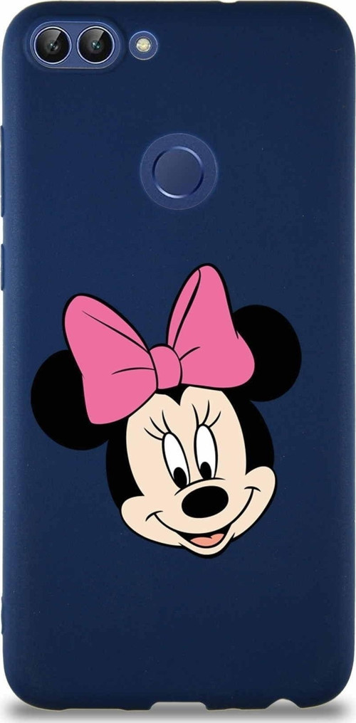 Huawei P Smart Soft Premier Kapak Minnie Mouse-C Tasarımlı Silikon Kılıf - Lacivert