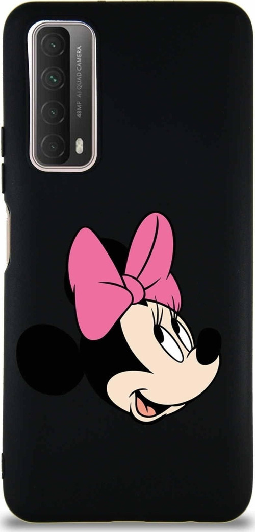 Huawei Y7A Soft Premier Kapak Minnie Mouse-A Tasarımlı Silikon Kılıf - Siyah