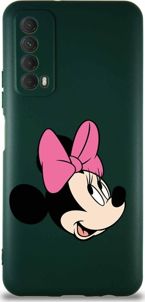 Huawei Y7A Soft Premier Kapak Minnie Mouse-A Tasarımlı Silikon Kılıf - Yeşil
