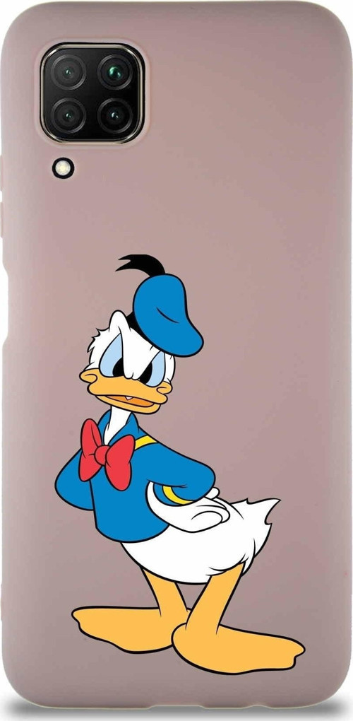 Huawei P40 Lite Soft Premier Kapak Donald Duck-D Tasarımlı Silikon Kılıf - Pudra