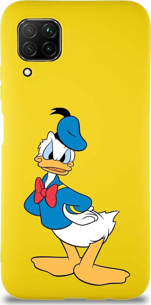 Huawei P40 Lite Soft Premier Kapak Donald Duck-D Tasarımlı Silikon Kılıf - Sarı