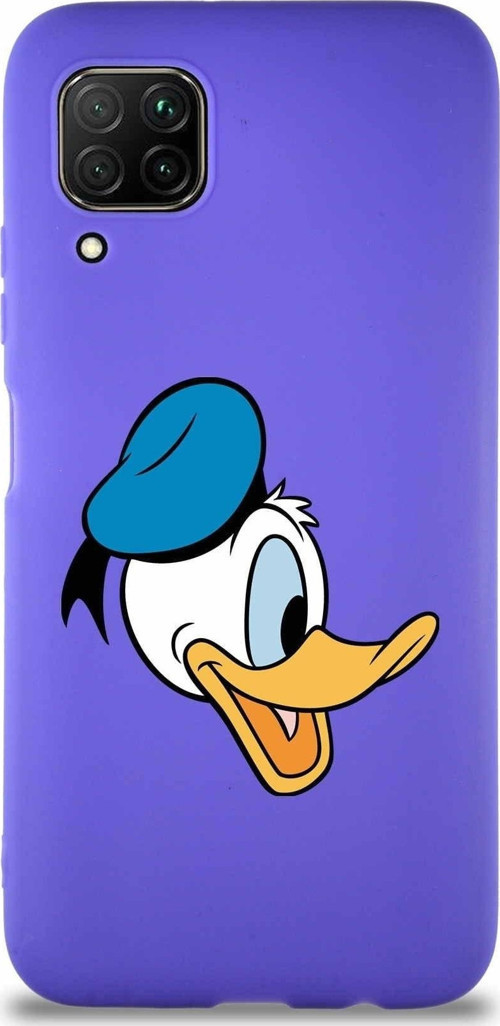 Huawei P40 Lite Soft Premier Kapak Donald Duck-F Tasarımlı Silikon Kılıf - Mor