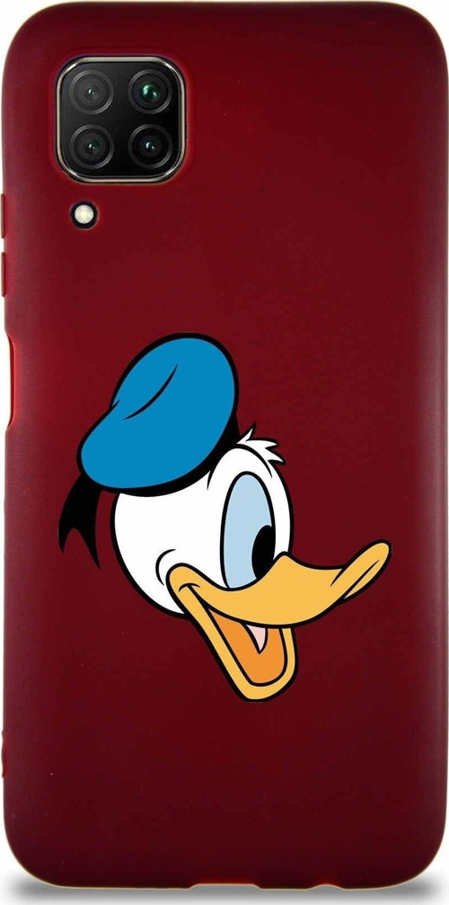 Huawei P40 Lite Soft Premier Kapak Donald Duck-F Tasarımlı Silikon Kılıf - Mürdüm