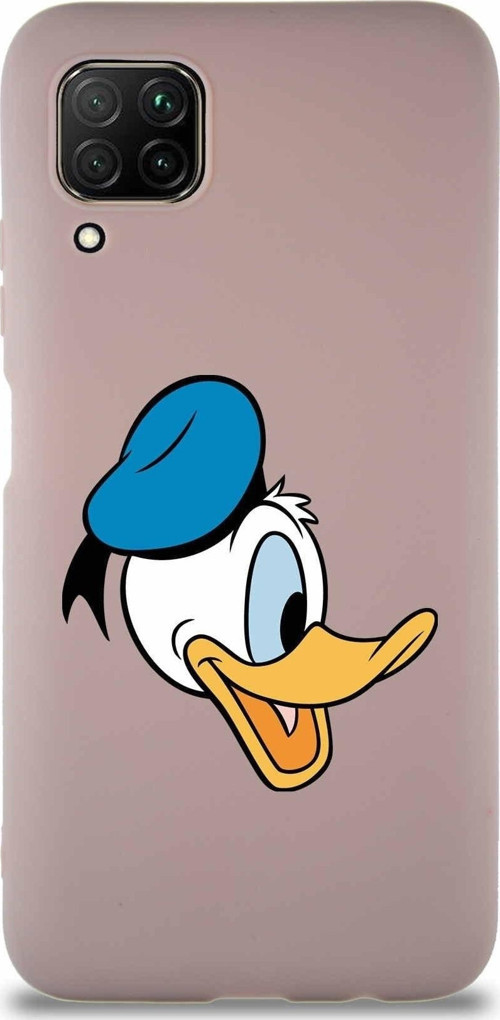 Huawei P40 Lite Soft Premier Kapak Donald Duck-F Tasarımlı Silikon Kılıf - Pudra