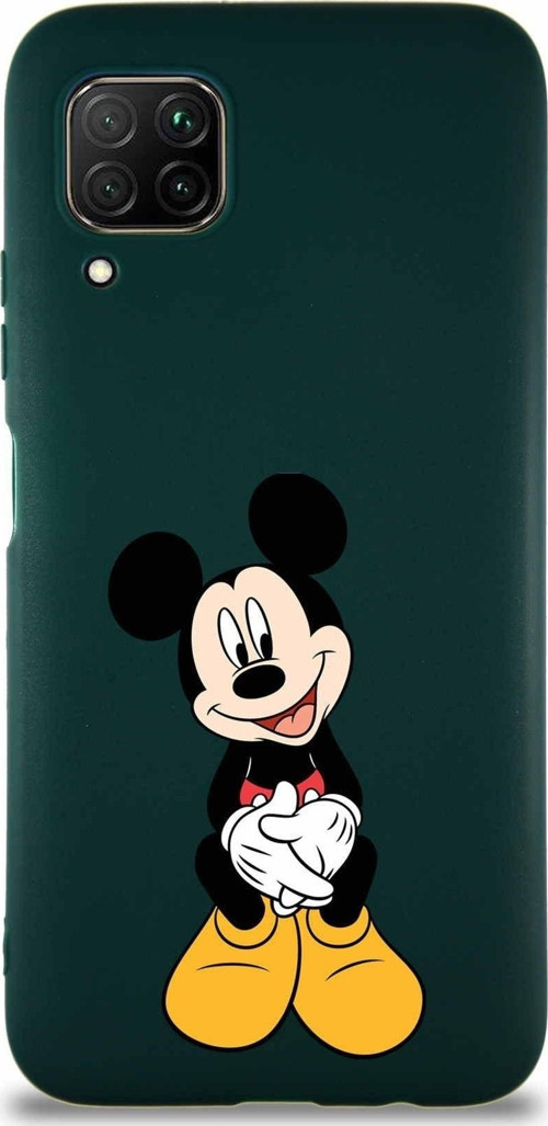 Huawei P40 Lite Soft Premier Kapak Mickey Mouse-A Tasarımlı Silikon Kılıf - Yeşil