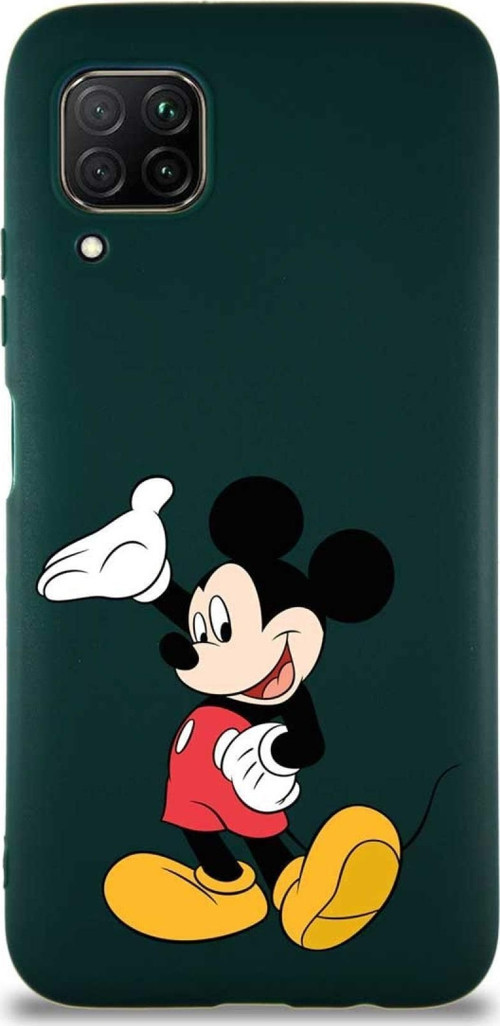 Huawei P40 Lite Soft Premier Kapak Mickey Mouse-C Tasarımlı Silikon Kılıf - Yeşil