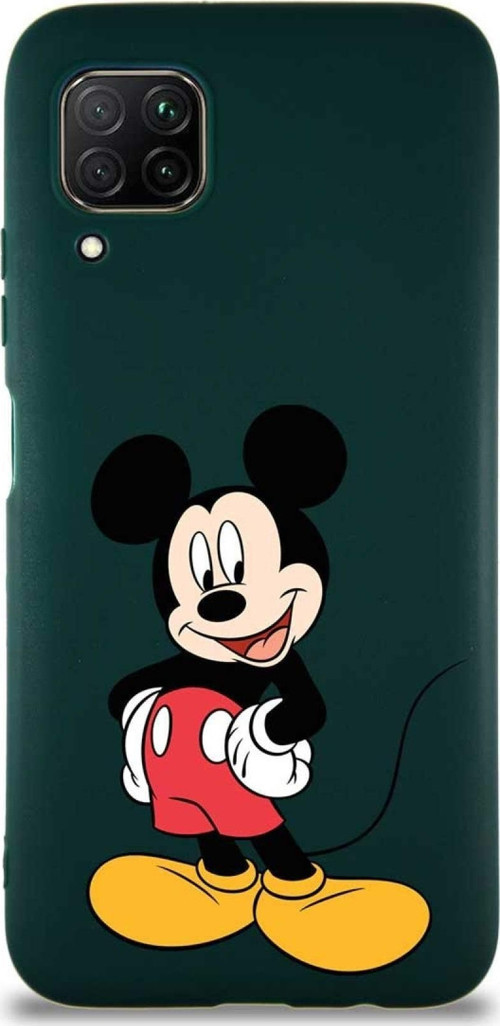 Huawei P40 Lite Soft Premier Kapak Mickey Mouse-E Tasarımlı Silikon Kılıf - Yeşil