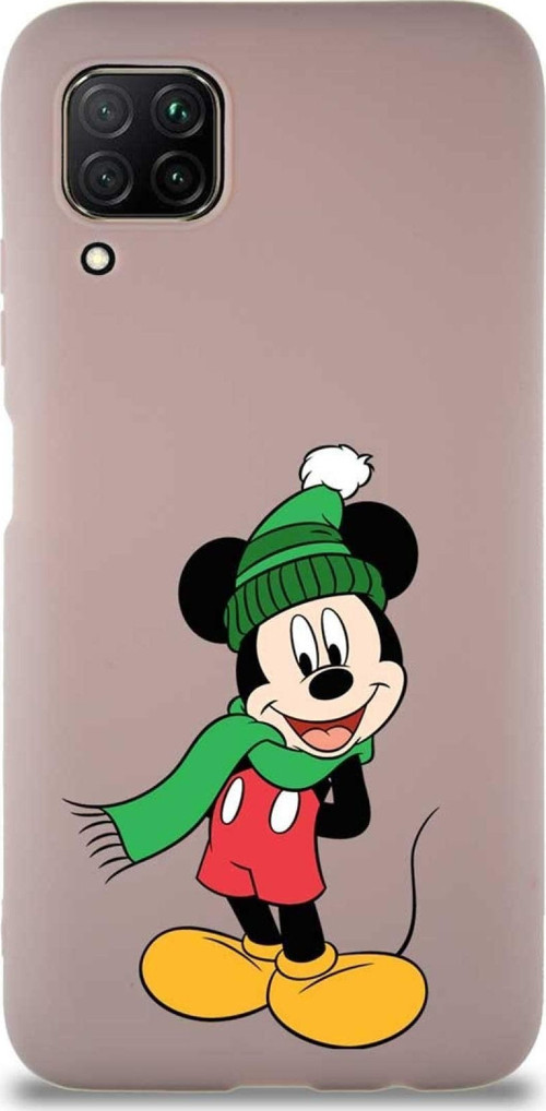 Huawei P40 Lite Soft Premier Kapak Mickey Mouse-G Tasarımlı Silikon Kılıf - Pudra