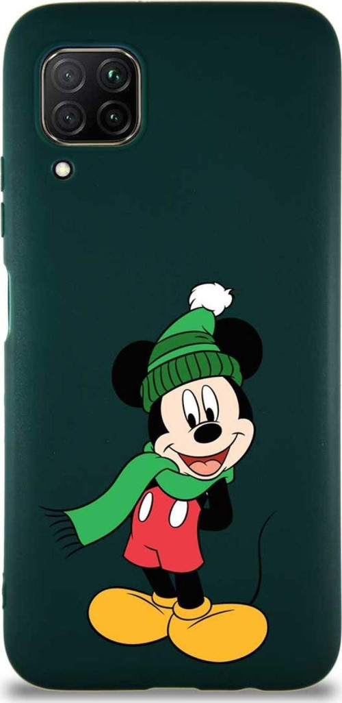 Huawei P40 Lite Soft Premier Kapak Mickey Mouse-G Tasarımlı Silikon Kılıf - Yeşil