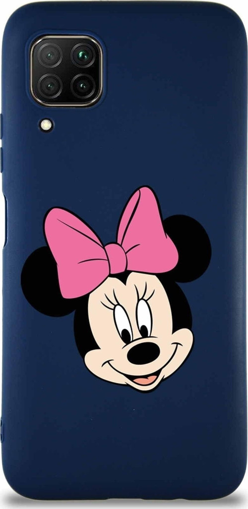 Huawei P40 Lite Soft Premier Kapak Minnie Mouse-C Tasarımlı Silikon Kılıf - Lacivert